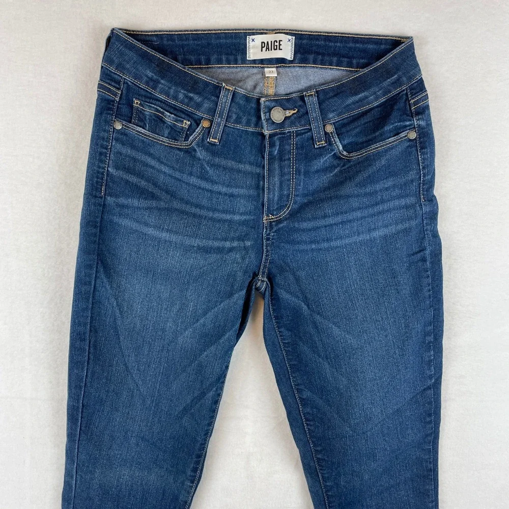 Paige Verdugo Crop Skinny Jeans‎ Zach Distressed Blue WJ787 Size 26 x 24